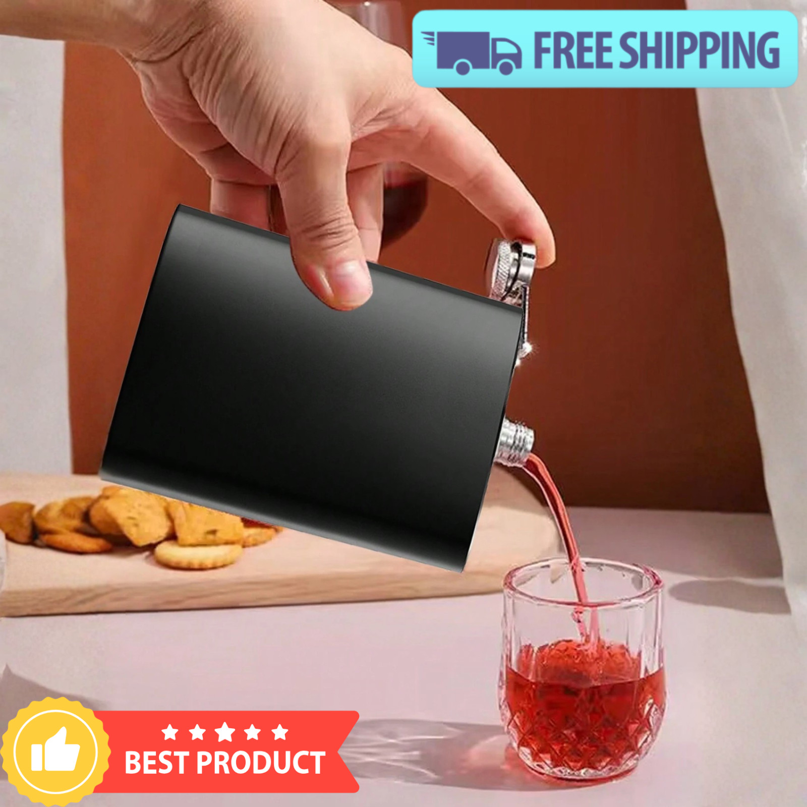 Stainless Steel Hip Flask 6 8oz Pocket Bottle Screw Cap Funnel Leakproof Flasks