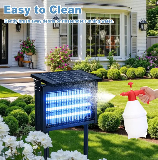 Solar Bug Zapper Outdoor Waterproof Mosquito Fly Killer Smart Sensor Solar Recha
