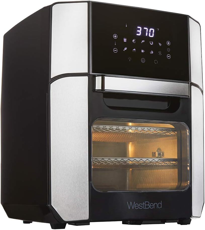 West Bend XL Air Fryer Countertop Oven Bake & Roast, 1700 W, 12.6 Qt, Black