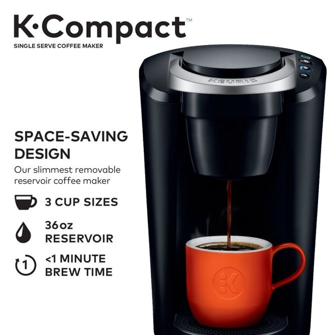 Keurig K-Compact Single-Serve K-Cup Pod Coffee Maker, with 3 Brew Sizes