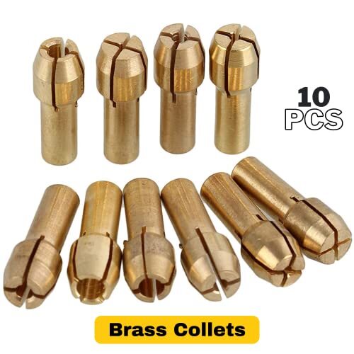 10 Pcs Brass Collet Set Compatible with Dremel 480, 481, 482, 483 3.2mm (1/8 inc