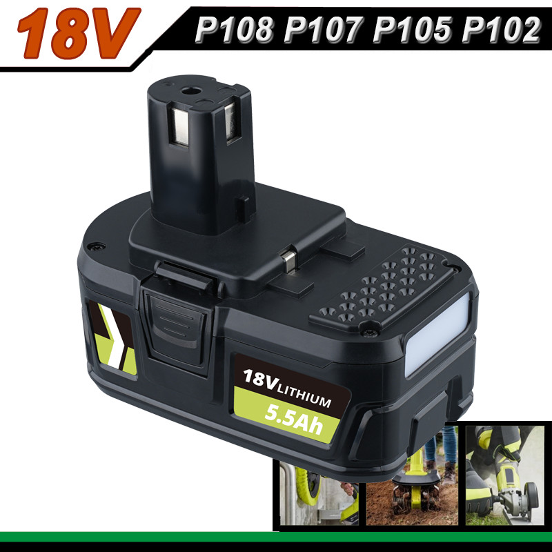 5.5Ah 18V Battery P108 PBP005 Lithium-Ion ONE+ For RYOBI P108 P109 P197 NEW
