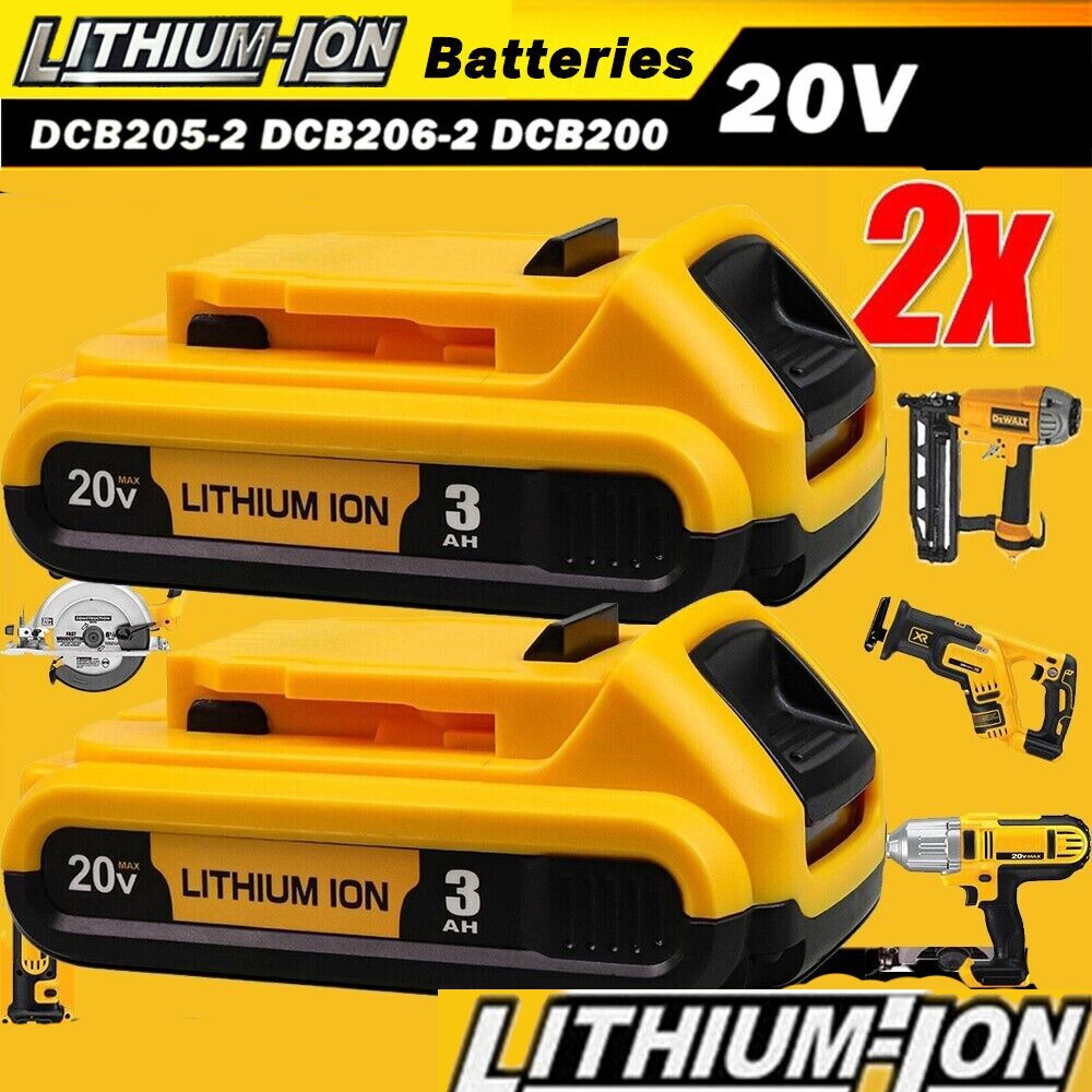 2Pack 2.0Ah For DEWALT DCB201 20V 20Volt Max Lithium-Ion Compact Battery DCB203