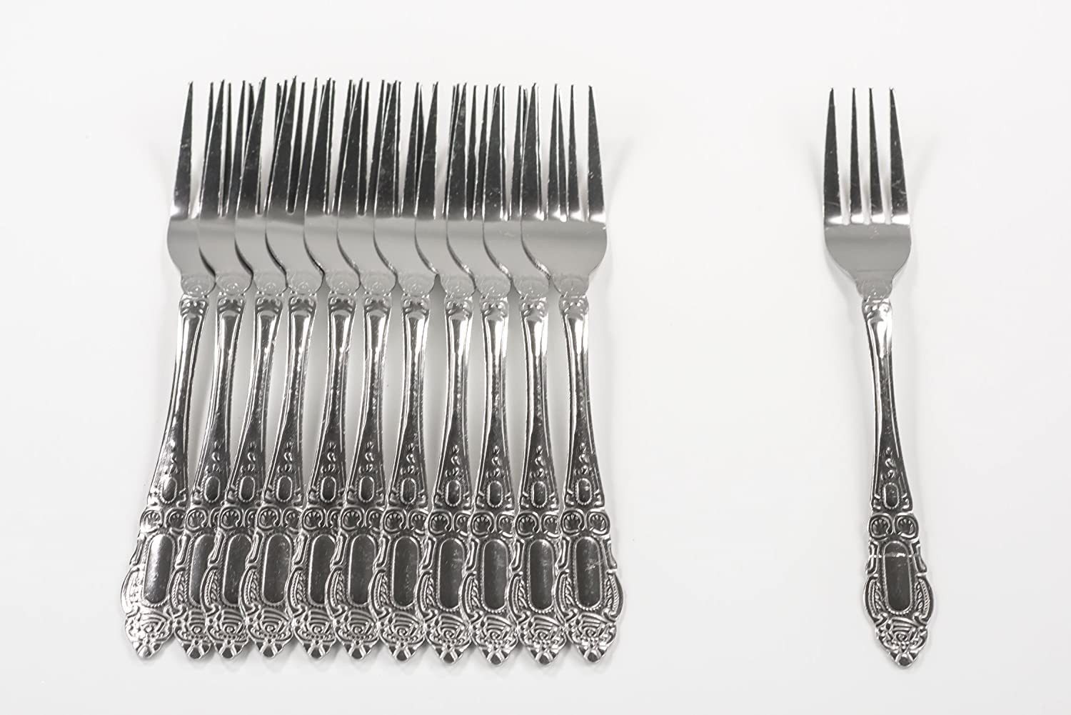 12pcs Stainless Steel Dinner Forks 7.5in Dishwasher Safe Flatware