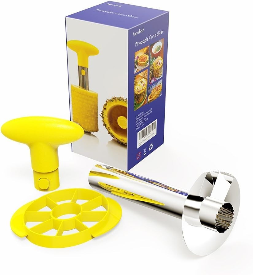 Fruit Slicing Tool for Pineapple with Non-Dishwasher Safe Stainless Steel Parts