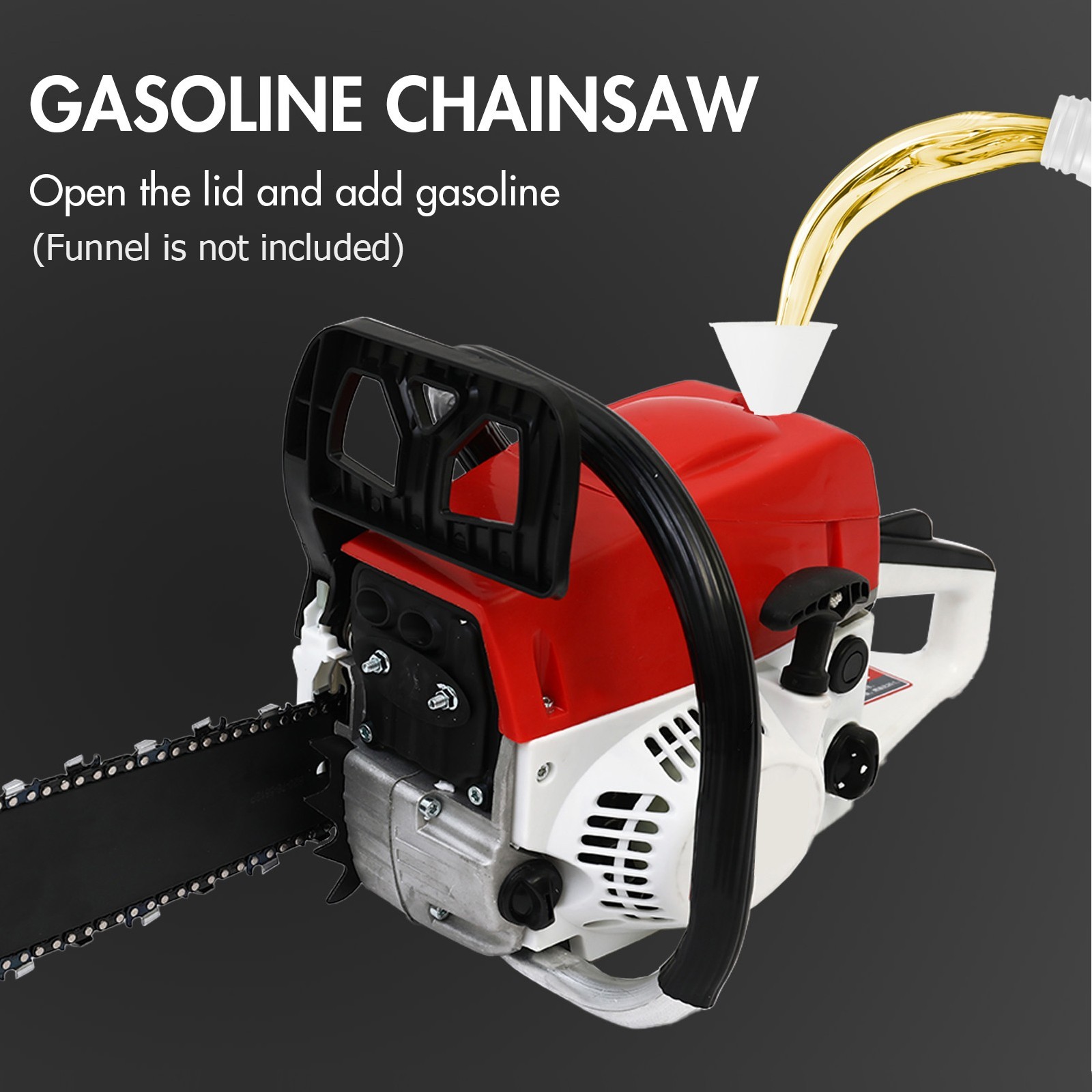 2-Stroke Gasoline Chainsaw 52 CC 20″ Bar Power Engine Wood Cutting Gas Chain Saw