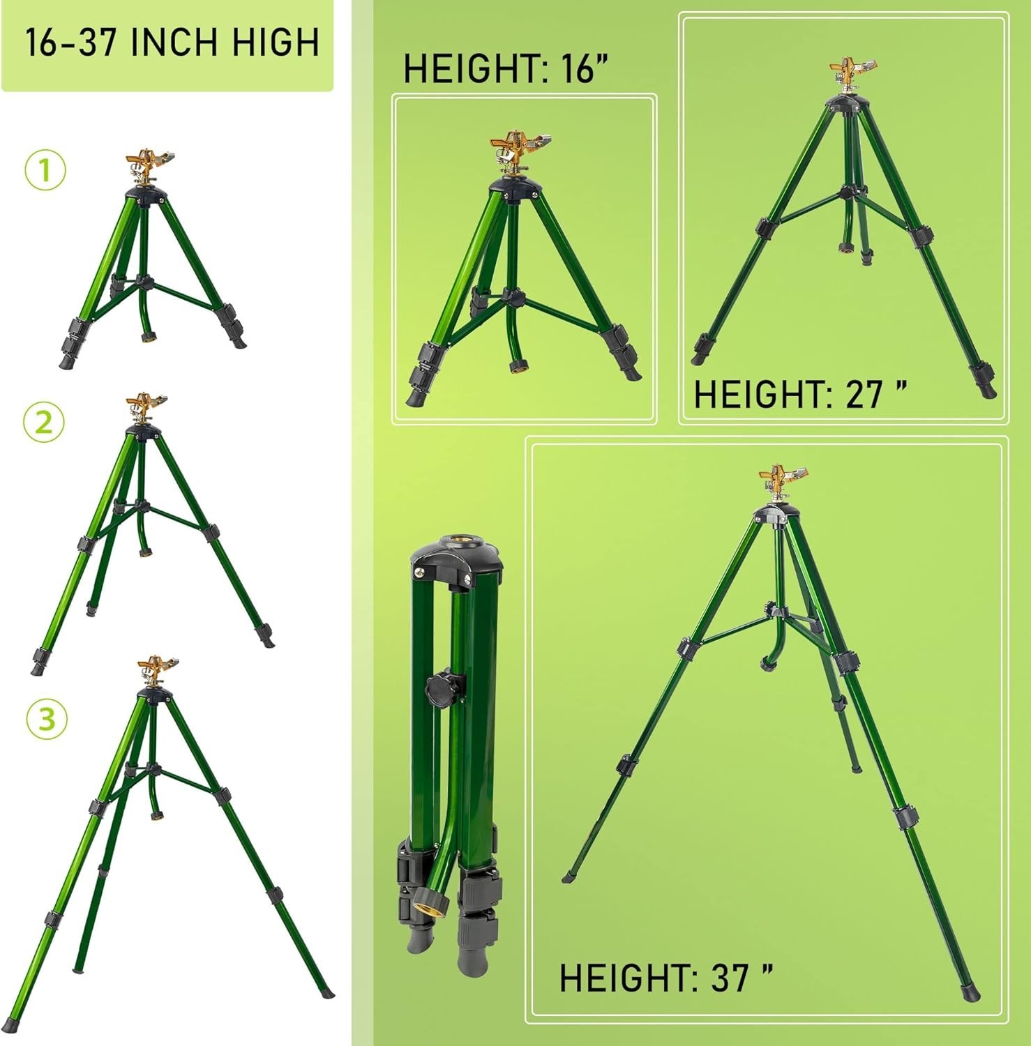 Brass Impact Sprinkler Set, 2 Pack Tripod Base