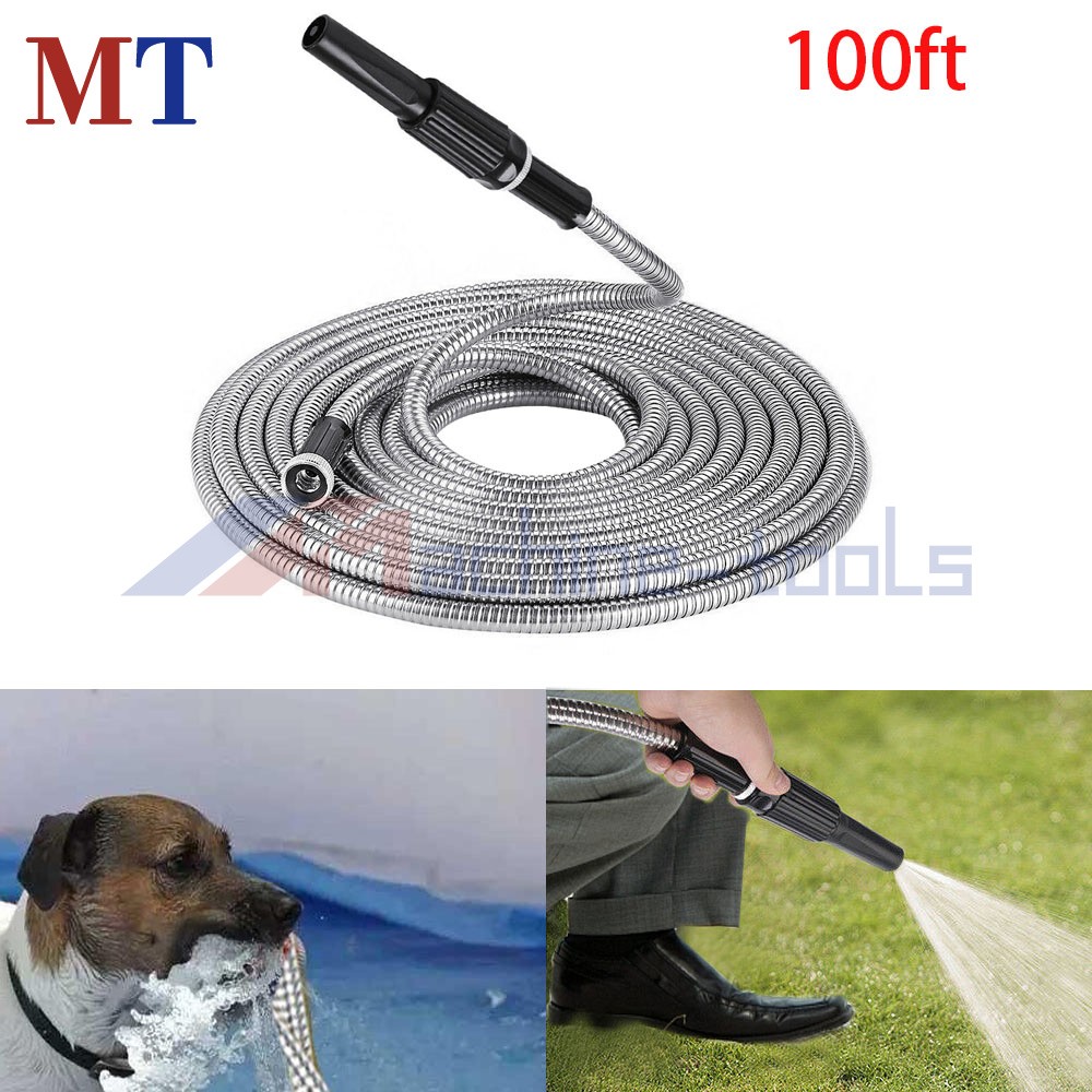 100 Feet Stainless Steel Metal Hose Pipe For Garden Water Hose Pipe Flexible