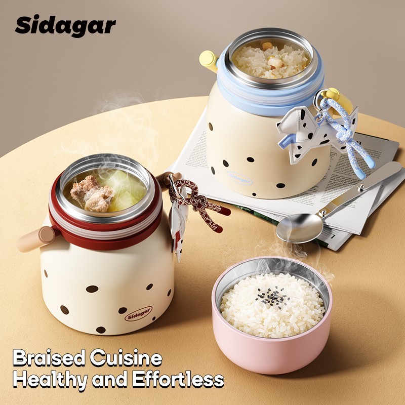 Sidagar 24 oz Insulated Food Container 12h Heat Retention with Foldable Spoon