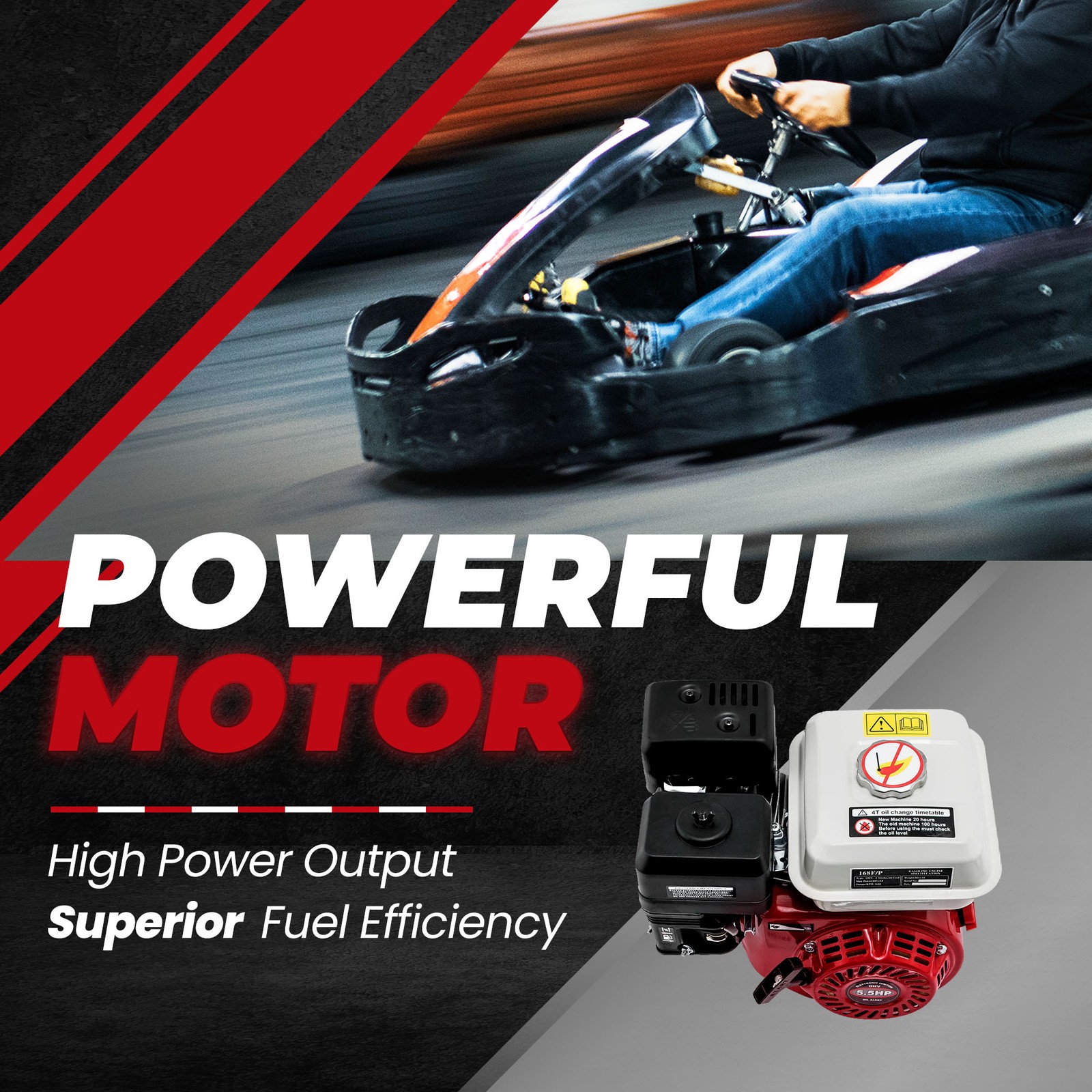Gasoline Engine 5.5HP 4.1 KW 168cc Air Cooled 4 Stroke For Honda GX160 OHV