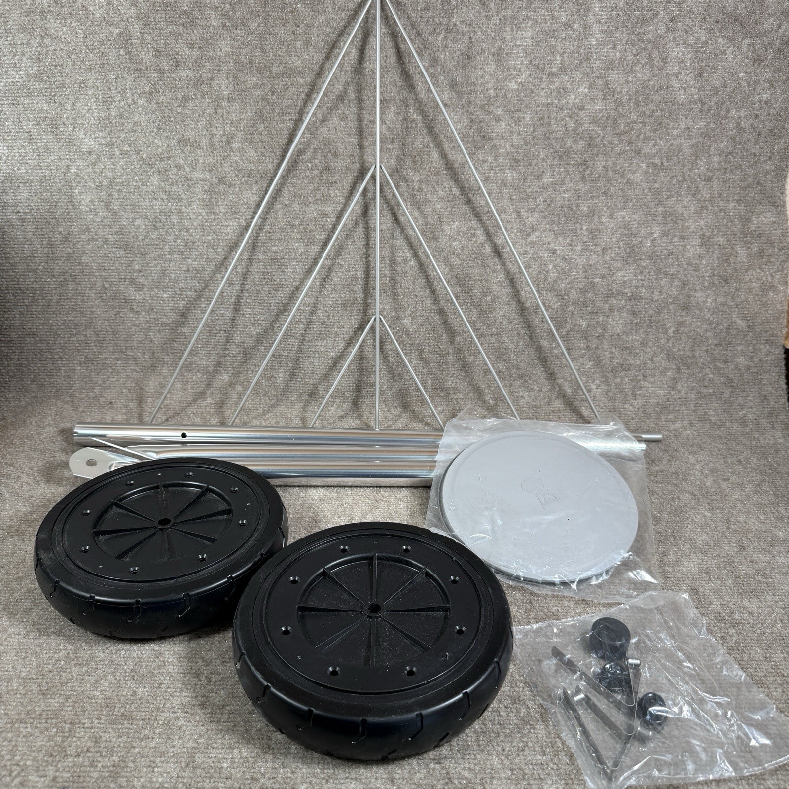 OEM Weber Front Leg Kit Wheels Caps Kettle Grill Parts Wire Triangle COMPLETE