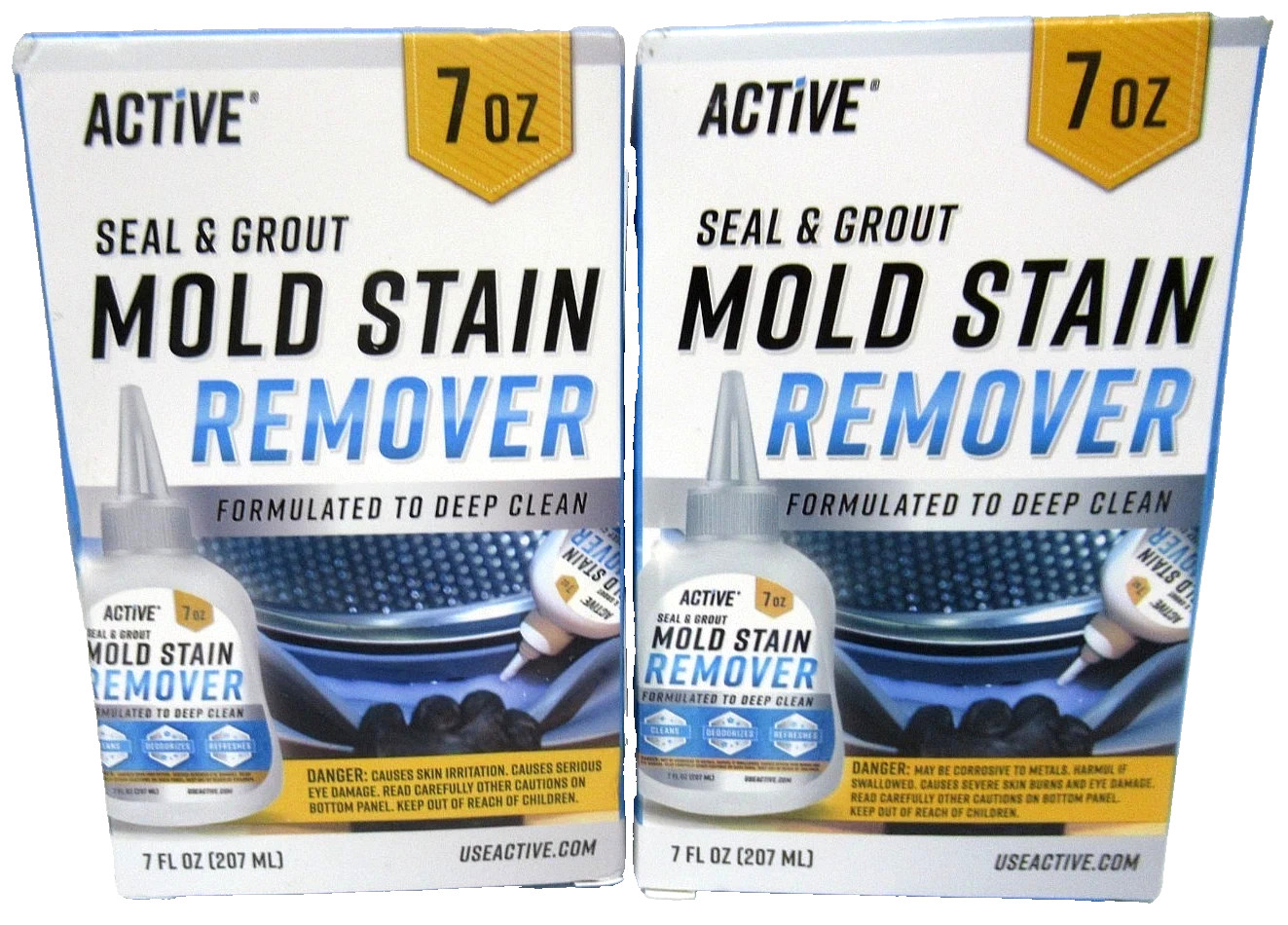 (2 PACK SET) Active Seal & Grout Mold Stain Remover, 7fl oz