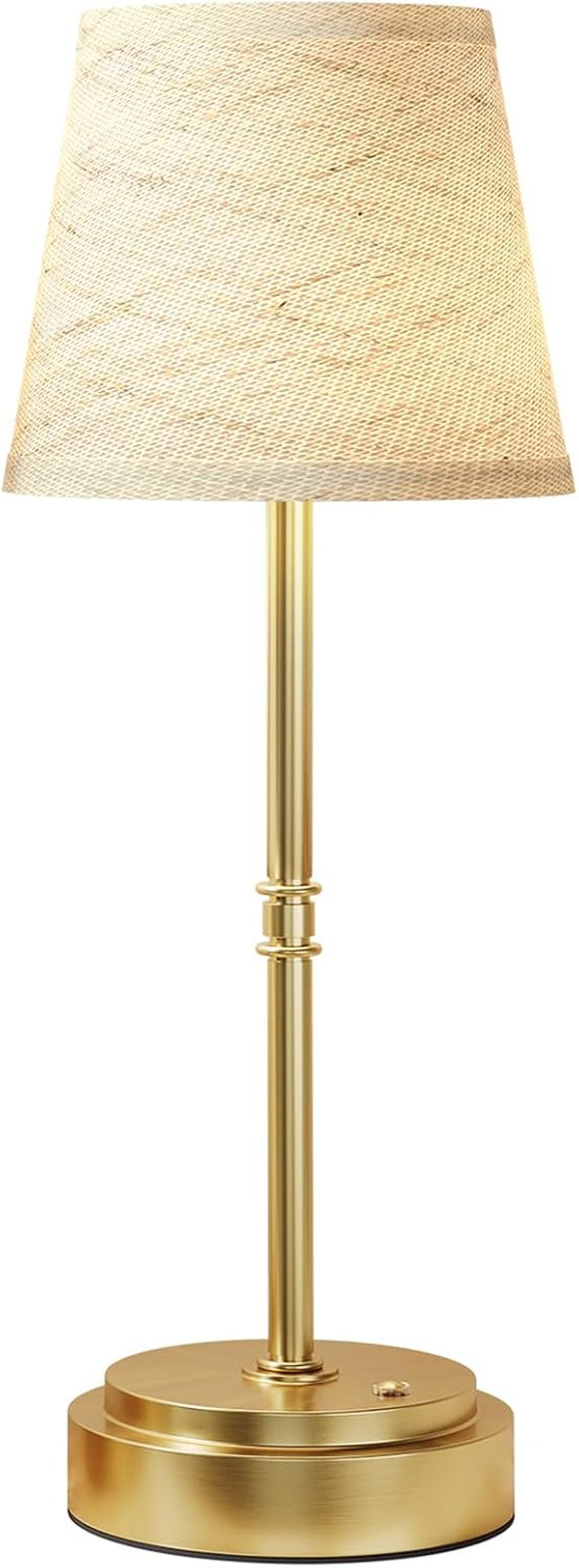 Rechargeable Cordless Table Lamp Gold – 1 Pack Brass 7500mAh Battery Operated La
