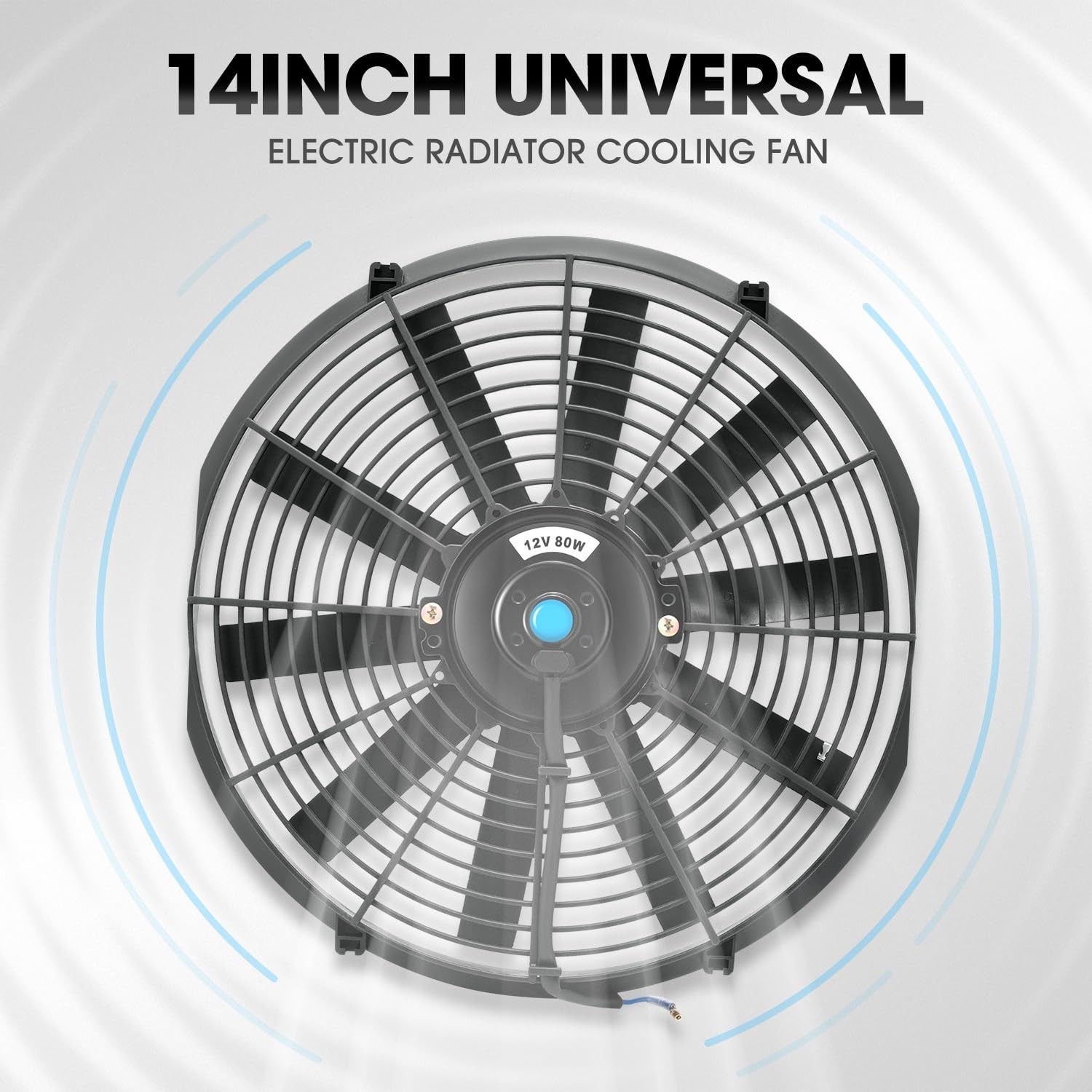 DNA MOTORING 14″ High Performance Slim Electric Radiator Cooling Fan + Mount Kit