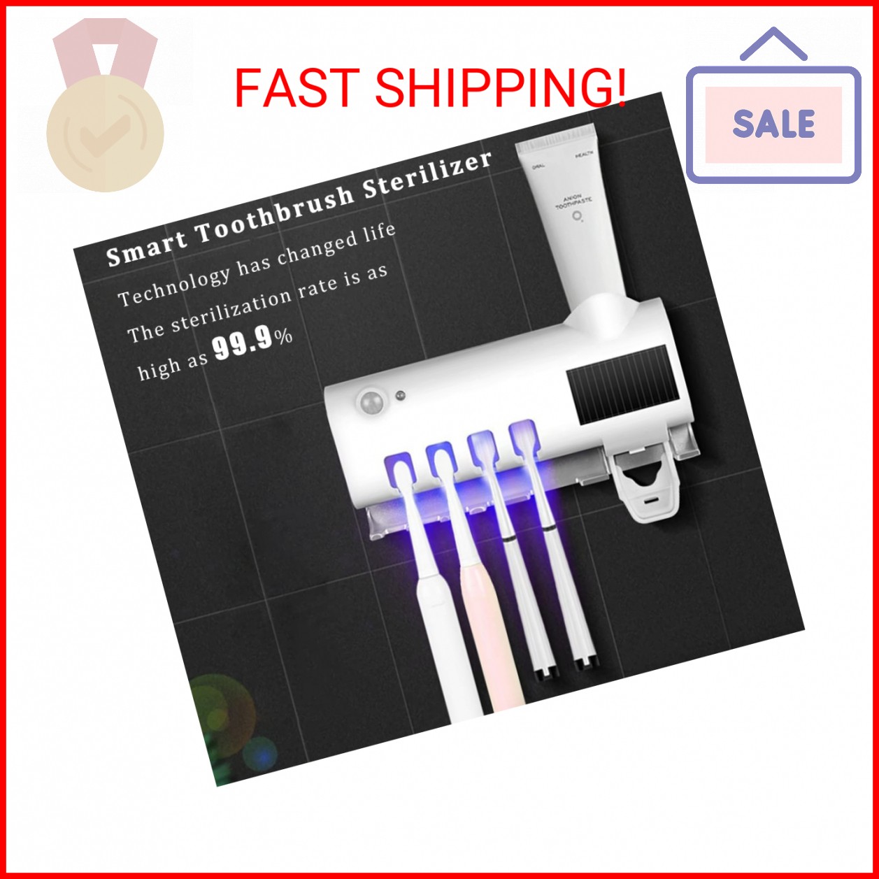 THE PERFECT PART UV Light Sterilizer Toothbrush Holder Cleaner & Automatic Tooth