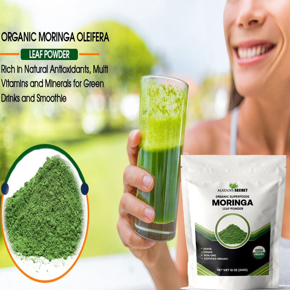 USDA Certified Organic Moringa Oleifera Leaf Powder 12 OZ Free Ship