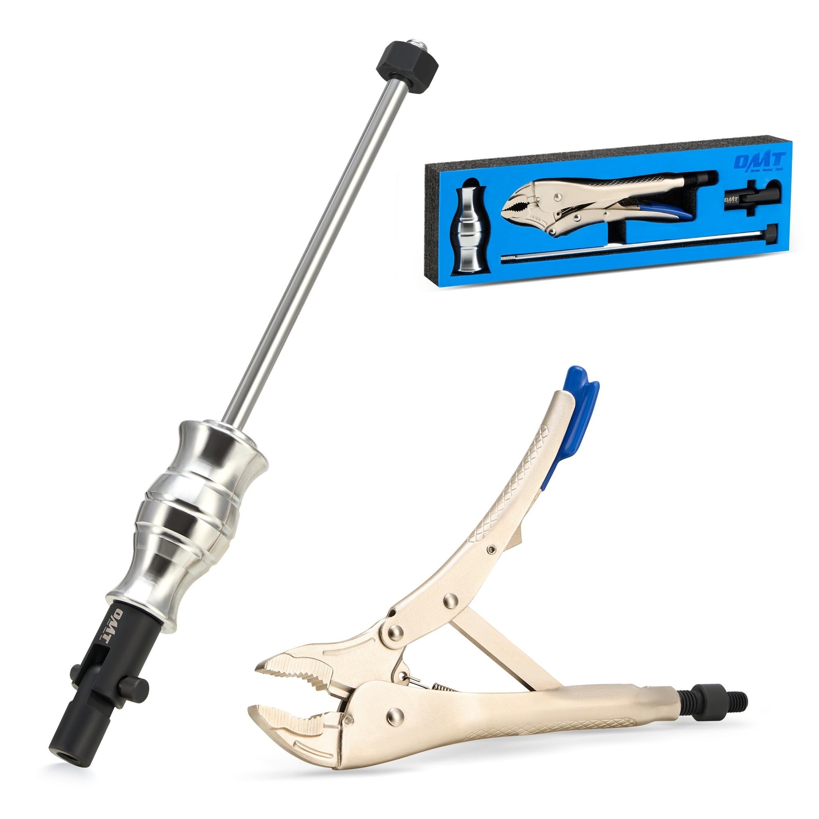 Orion Motor Tech Vise Grip Slide Hammer, 9.8 in Locking Pliers 2 lb Slide Ham…