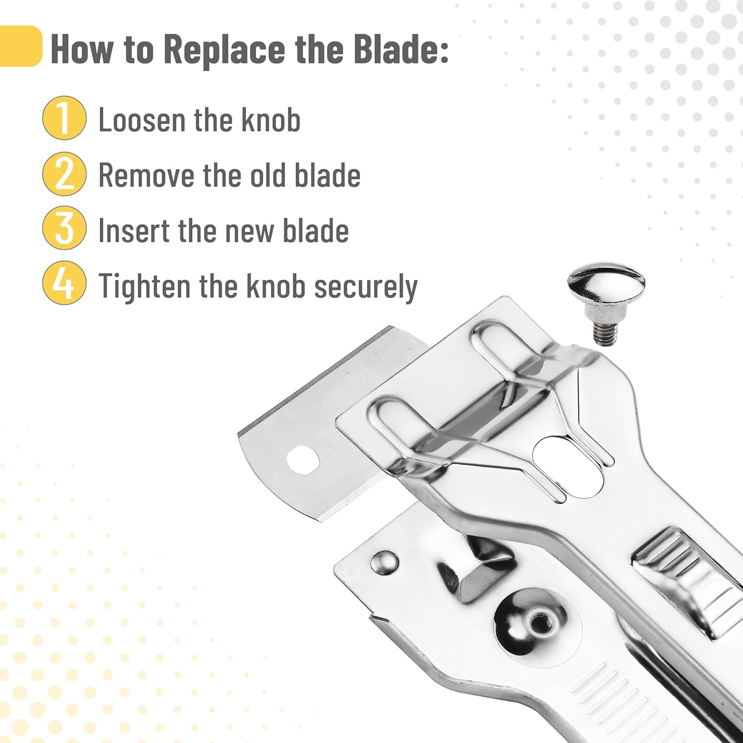Bates- Metal Razor Blade Scraper Tool, 2 Pack, Carbon Steel Blades, Stainless St
