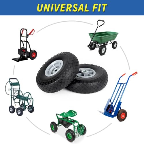 10×3.00-4 Flat Free Tire, 10″ Heavy Duty Replacement Tire and Wheel