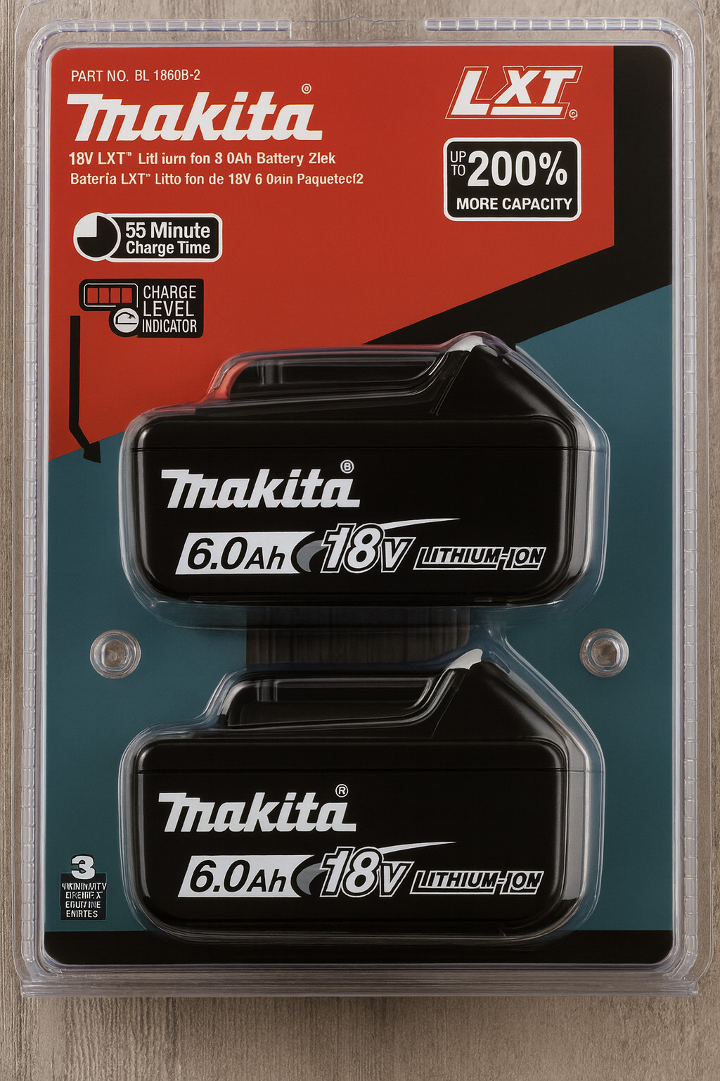 (2) NEW Makita BL1860B-2 18V LXT Lithium-Ion 6.0 Ah Battery – USA SHIP