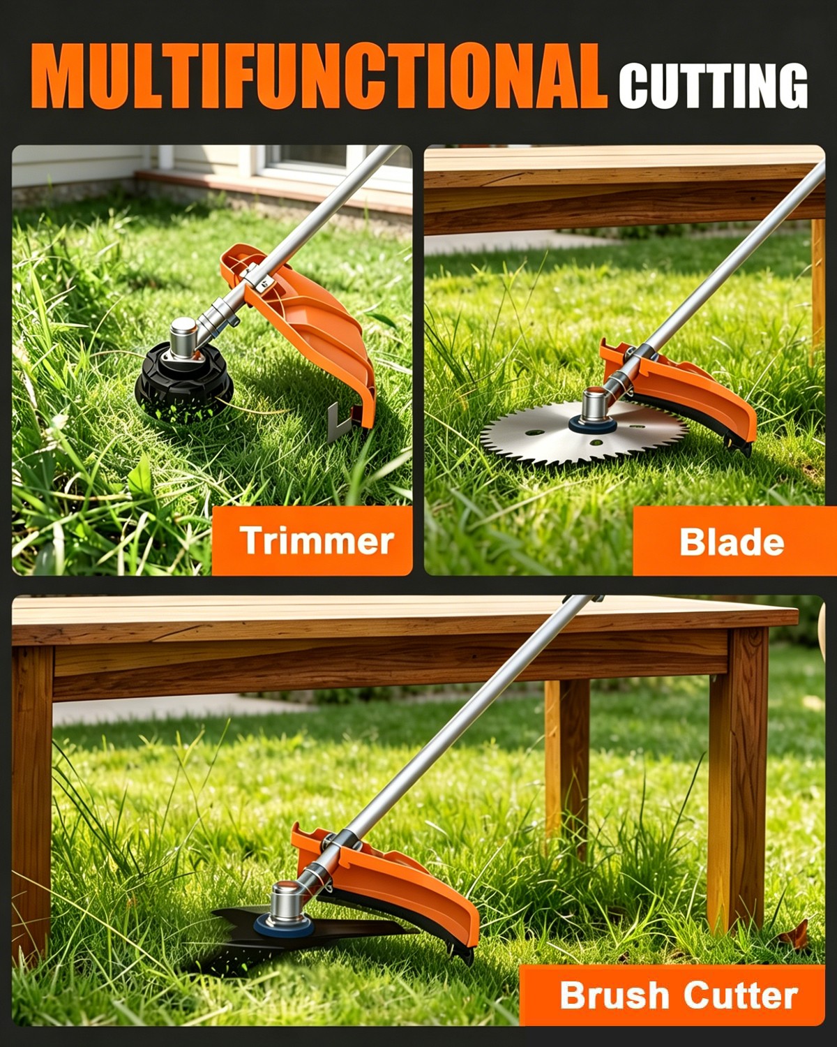 NEOTEC 5-in-1 Multi-Functional Trimming Tools Gas Hedge Trimmer 52CC Weed Eater