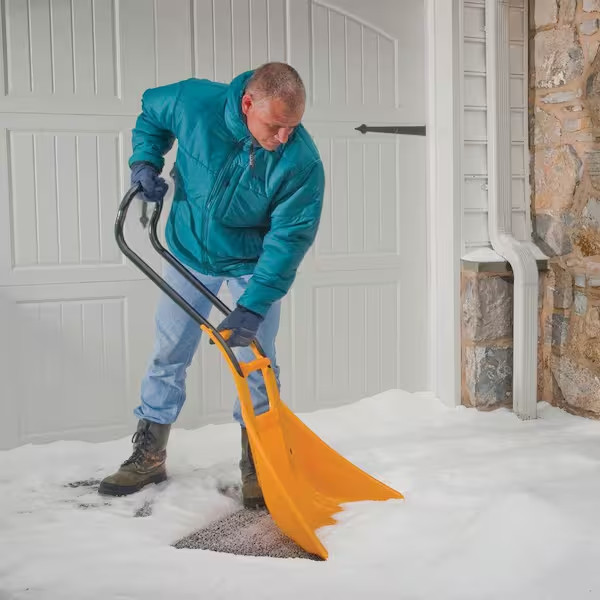 True Temper 43 in. Aluminum Handle 26 in. Poly Blade SnoBoss Snow Shovel