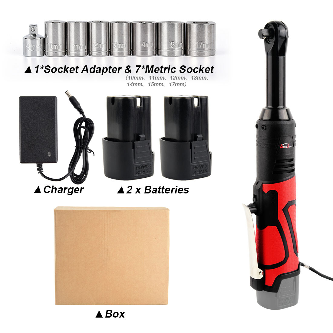 Extended Cordless Electric Ratchet Wrench, 3/8″ 60 Ft-lbs 450 RPM 18V Long Reach