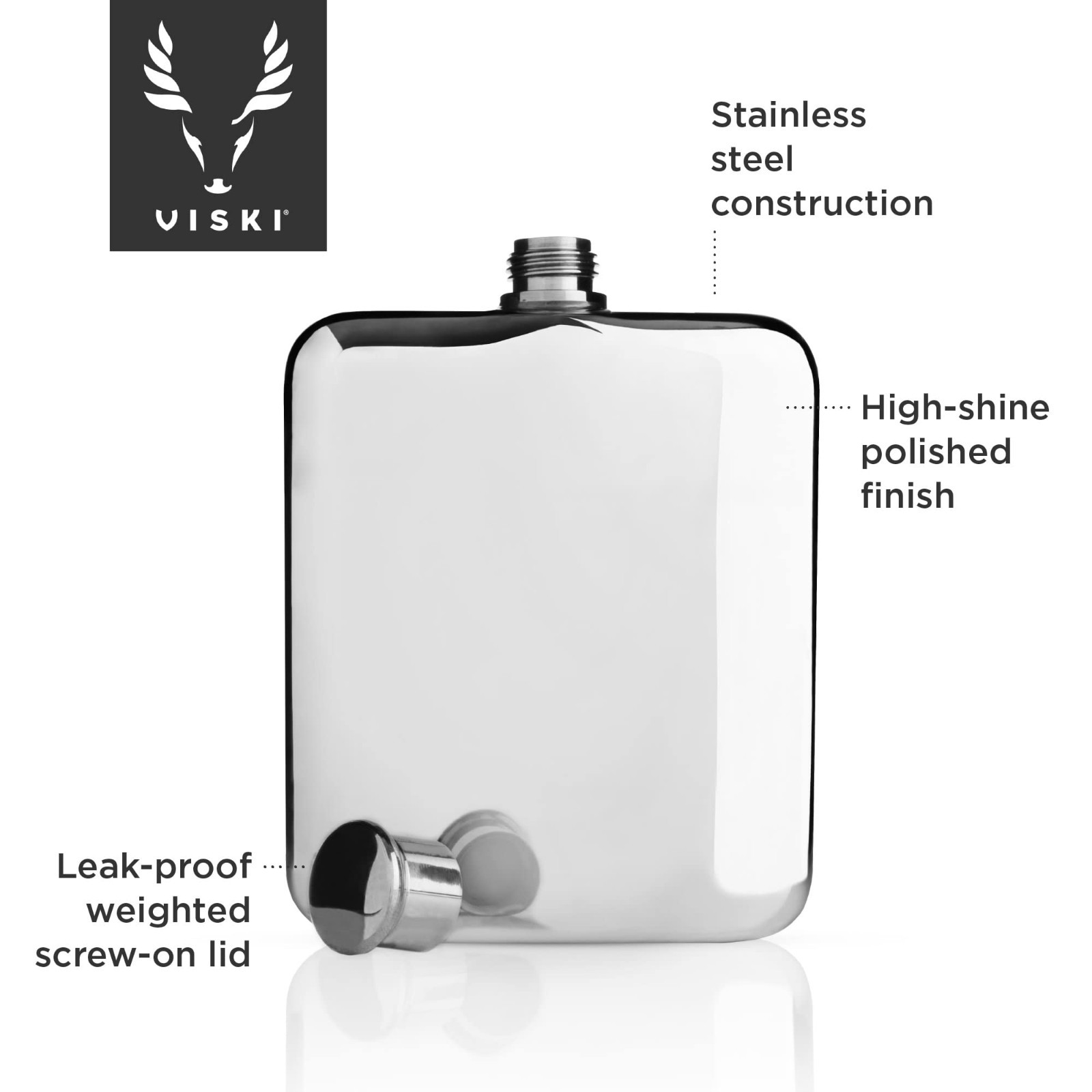 Stainless Steel Pocket Hip Flask, 6 oz Leakproof Liquor Flask for Whiskey, Vodka