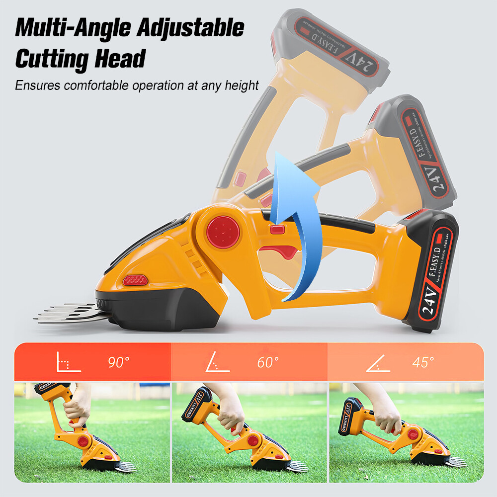 Electric Hedge Trimmer Cordless Power Hedge Trimmer with 2 Battery 1 Charger