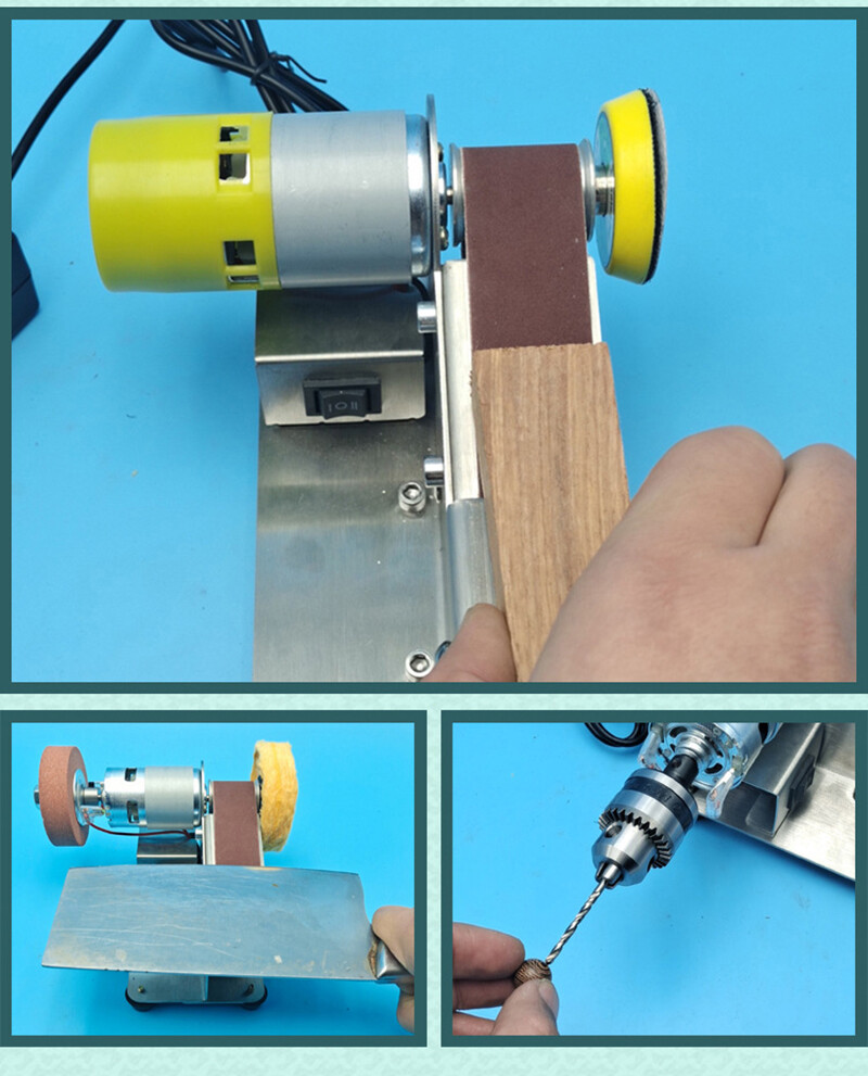 Mini Electric Belt Sander DIY Polishing Grinding Machine Cutter Edges Sharpener