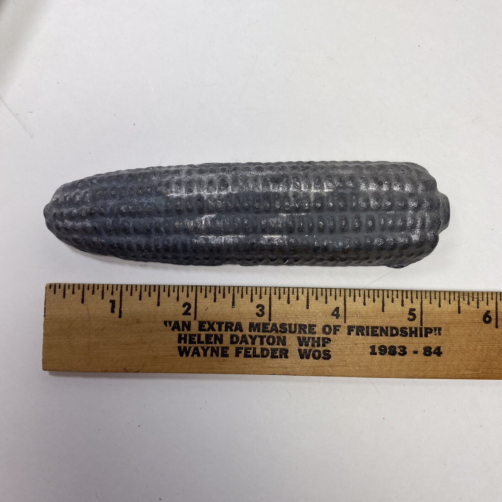 Molded Corn Cob Lead Weight Vintage Fishing Sinker 1.6 Lbs Farmhouse Decor