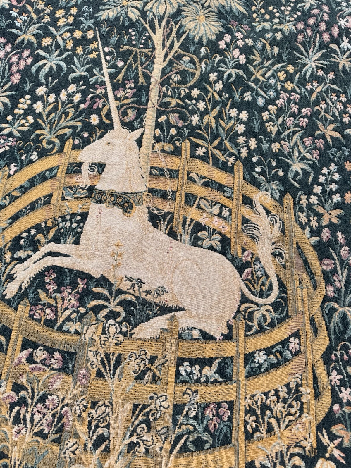 Vintage Unicorn In Captivity Tapestry Wall Hang 35×52”