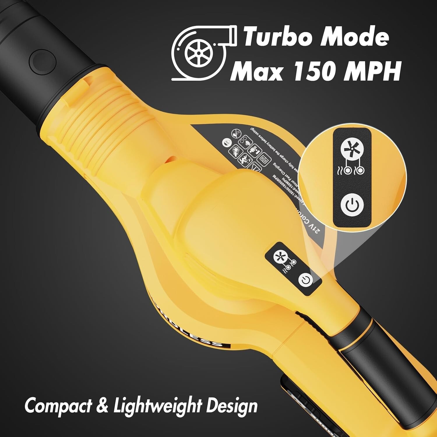 Cordless Electric Leaf Blower with 2 Batteries and Charger, 160MPH, 21V Battery