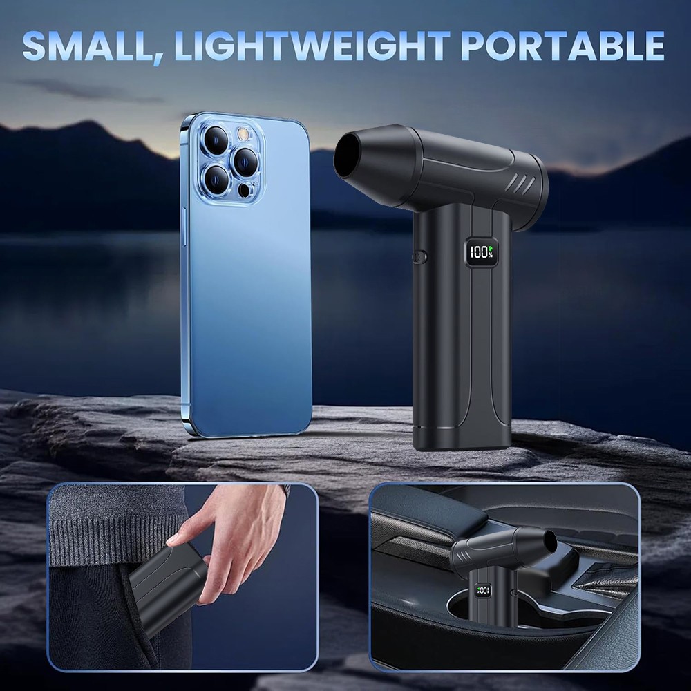 Portable Electric Air Duster Cordless Blower Turbo Fan w/LED Display 100000RPM