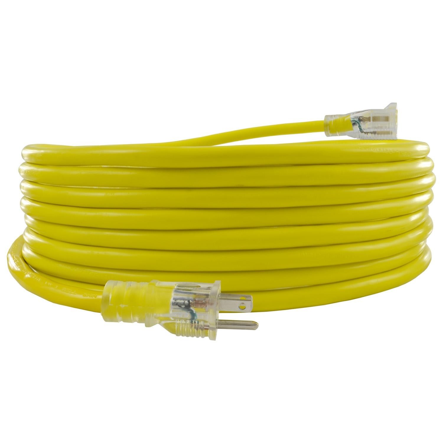 Conntek 100 ft 15A Outdoor Extension Cord – Flexible Yellow Cable