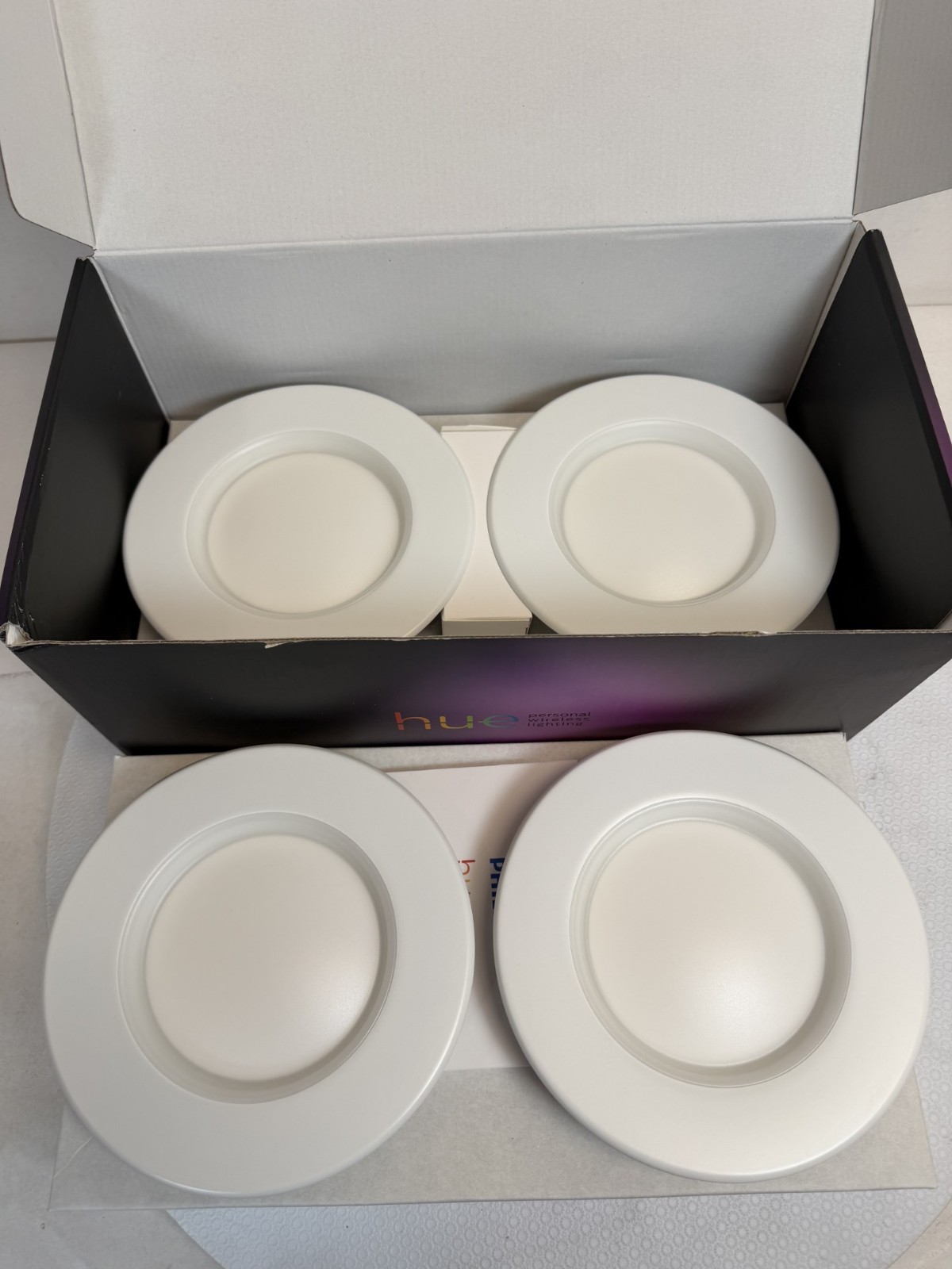 Philips Hue 5/6″ Recessed Smart Downlight (White & Color Ambiance, 4-Pack)
