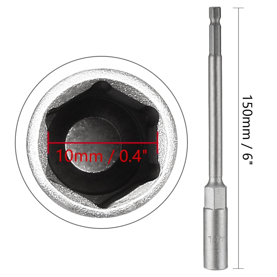 1/4″ Quick Change Shank 10mm Non-Magnetic Hex Nut Socket Driver 150mm Length