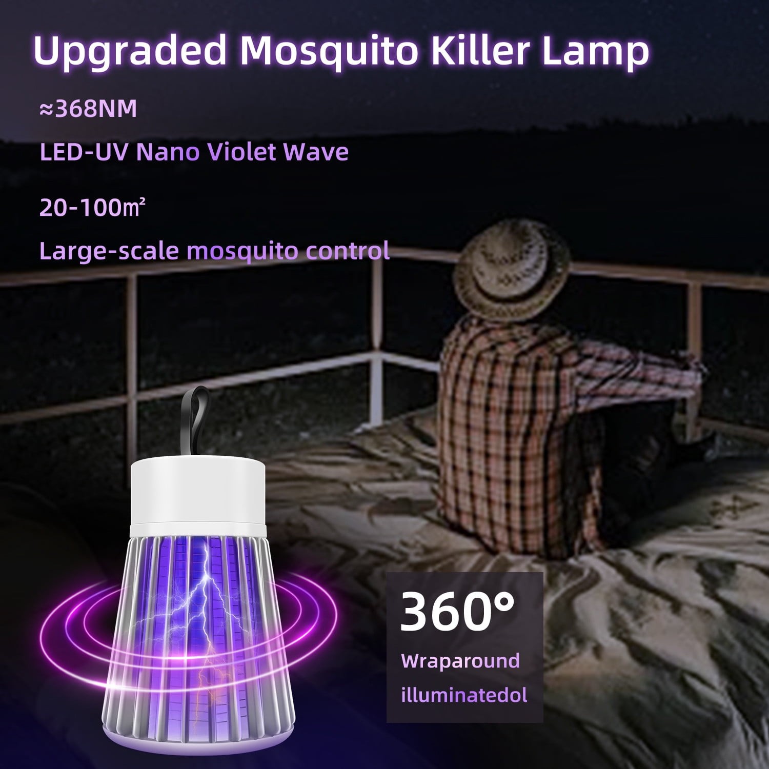 Bug Zapper Indoor Outdoor Electric Insert Killer Fly Mosquito Trap Light, White