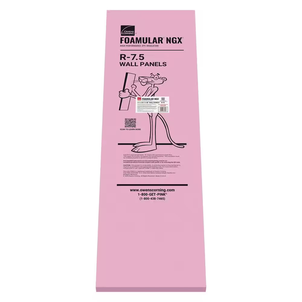 Foamular NGX 1.5 In. X 14.25 In. X 4 Ft. R-7.5 XPS Project Wall Panels Rigid Foa