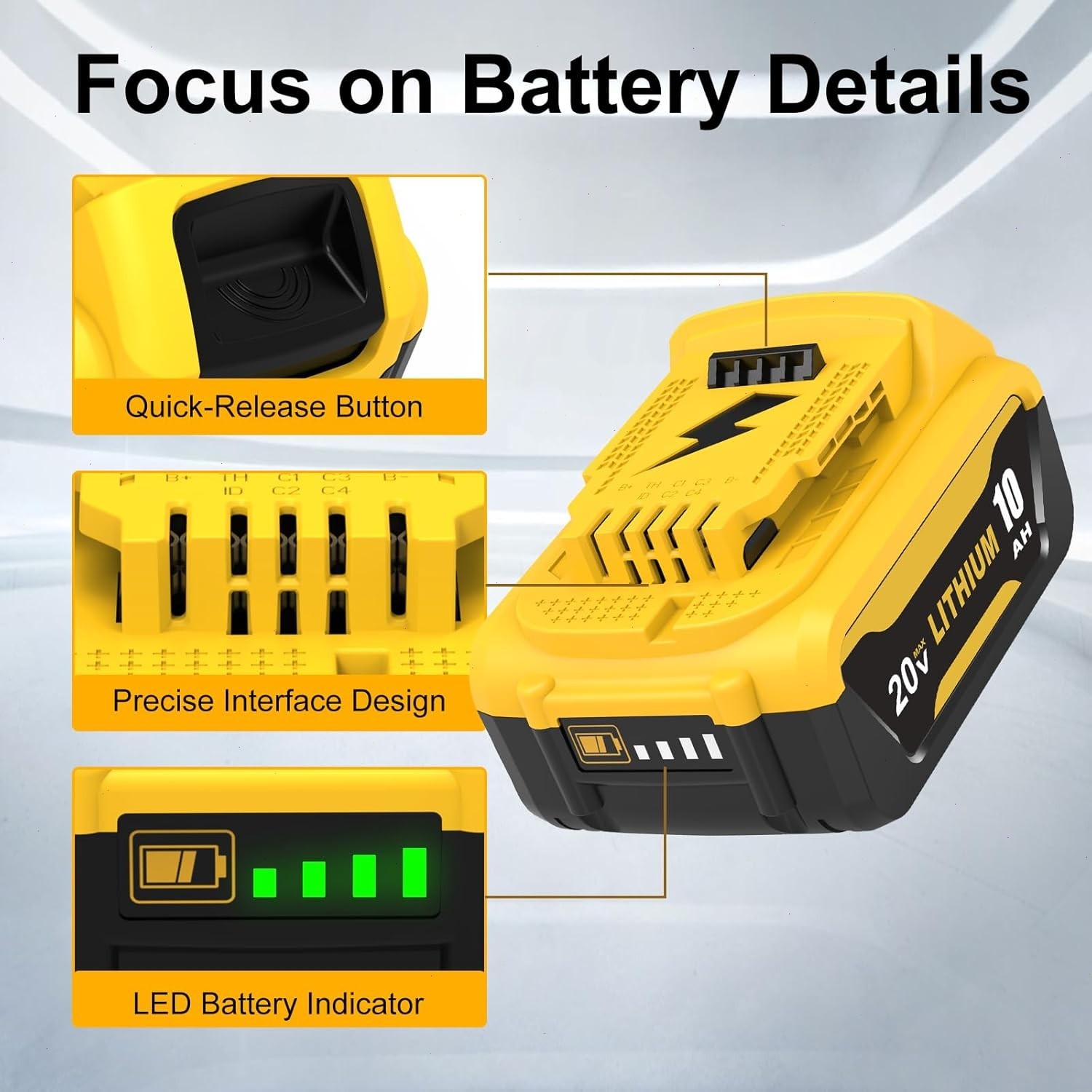 2Pack 10.0AH For DeWalt 20V 20 Volt Max XR Lithium Ion Battery DCB206-2 DCB205-2
