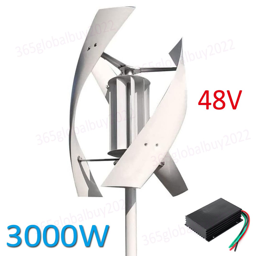 3KW 48V Wind Power Turbine Generator Kit MPPT Controller Home Farm Boat Windmill