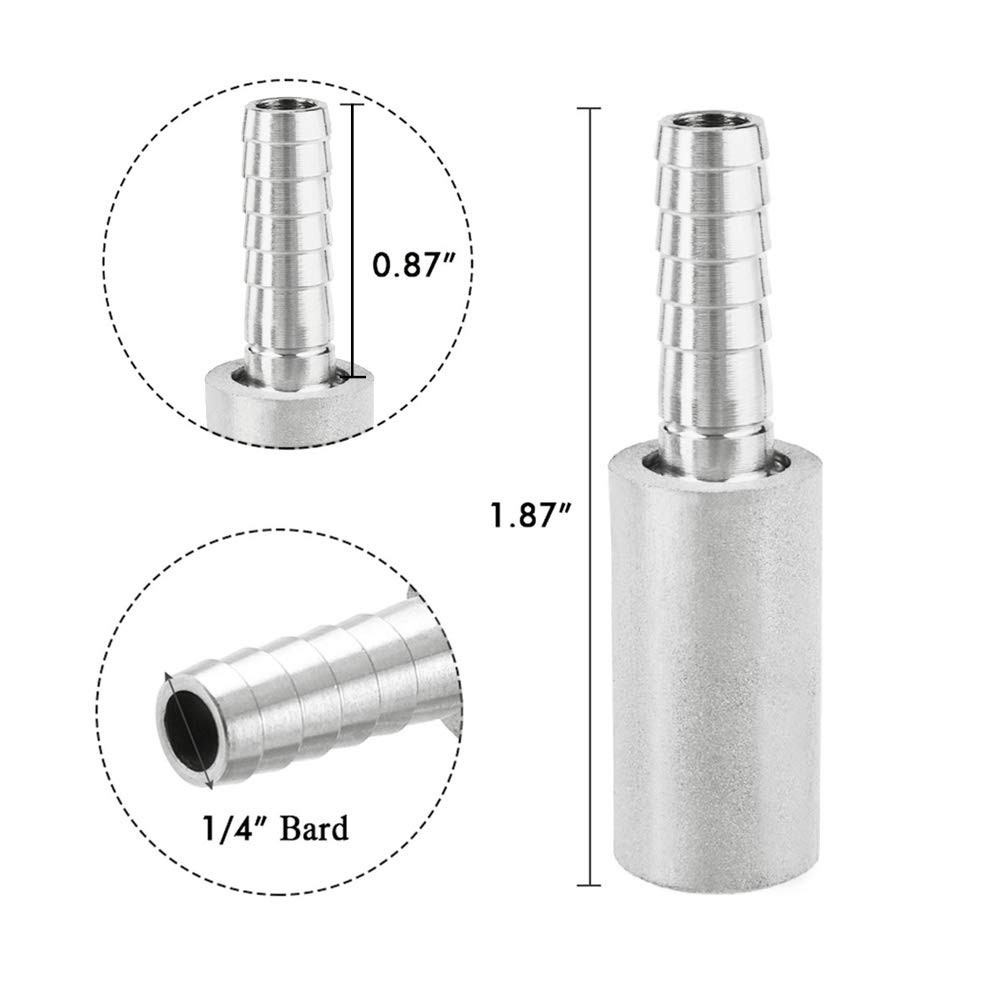 JoyTube Stainless Steel Aeration Stone, 0.5 Micron Without thread, Silver