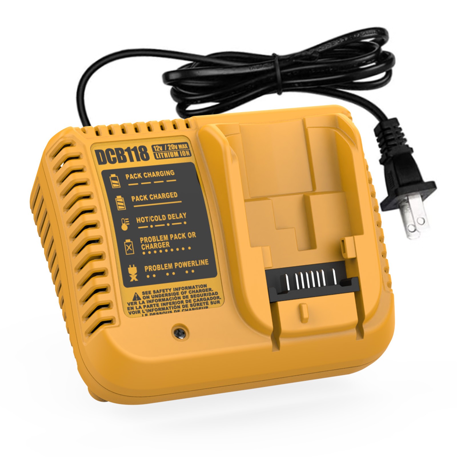 3A Fast Charger for DeWALT 12V 20V MAX Lithium Battery Charger DCB118 DCB112
