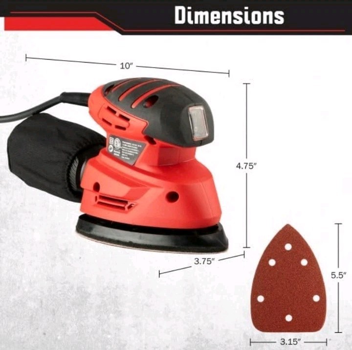 Stalwart 14000RPM Mouse Detail Electric Sander With Dust Collection System