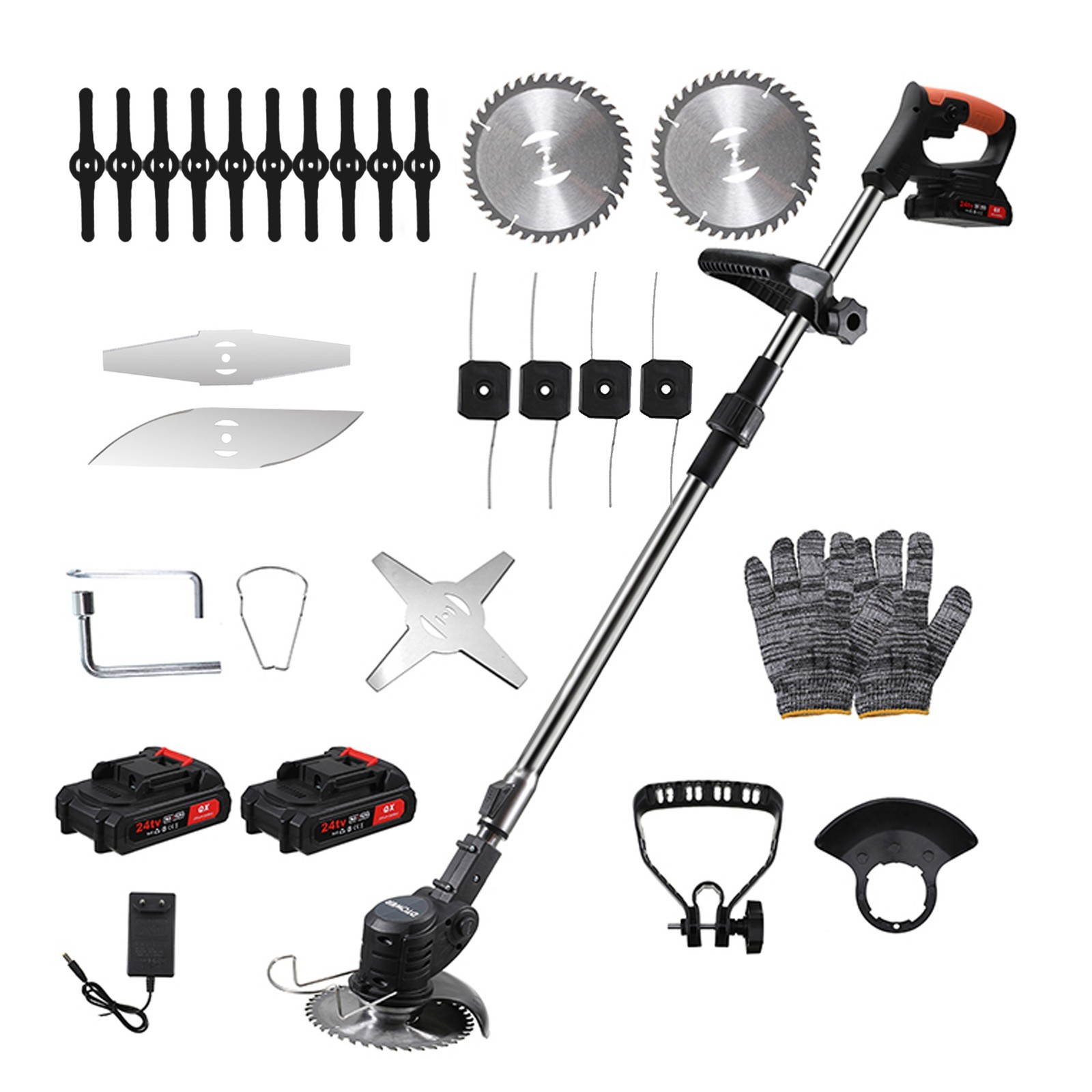 24V Cordless Grass Trimmer Weed Wacker Lawn Edger Brush Cutter 5 In 1 US ✨