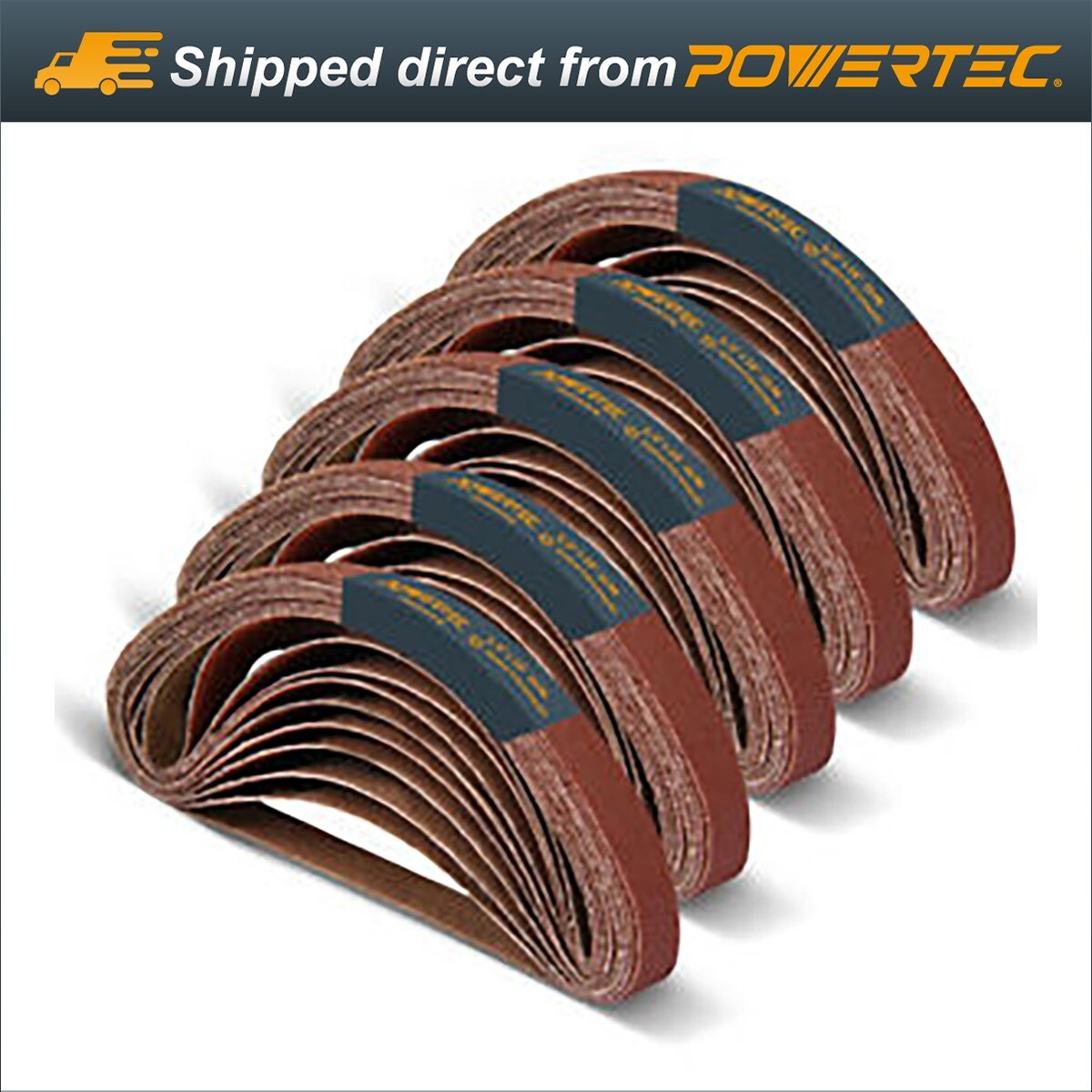 50PK-1/2 x 18″ Abrasive Sanding Belt 10 each of 40/80/120/180/240 Grits 40182-1