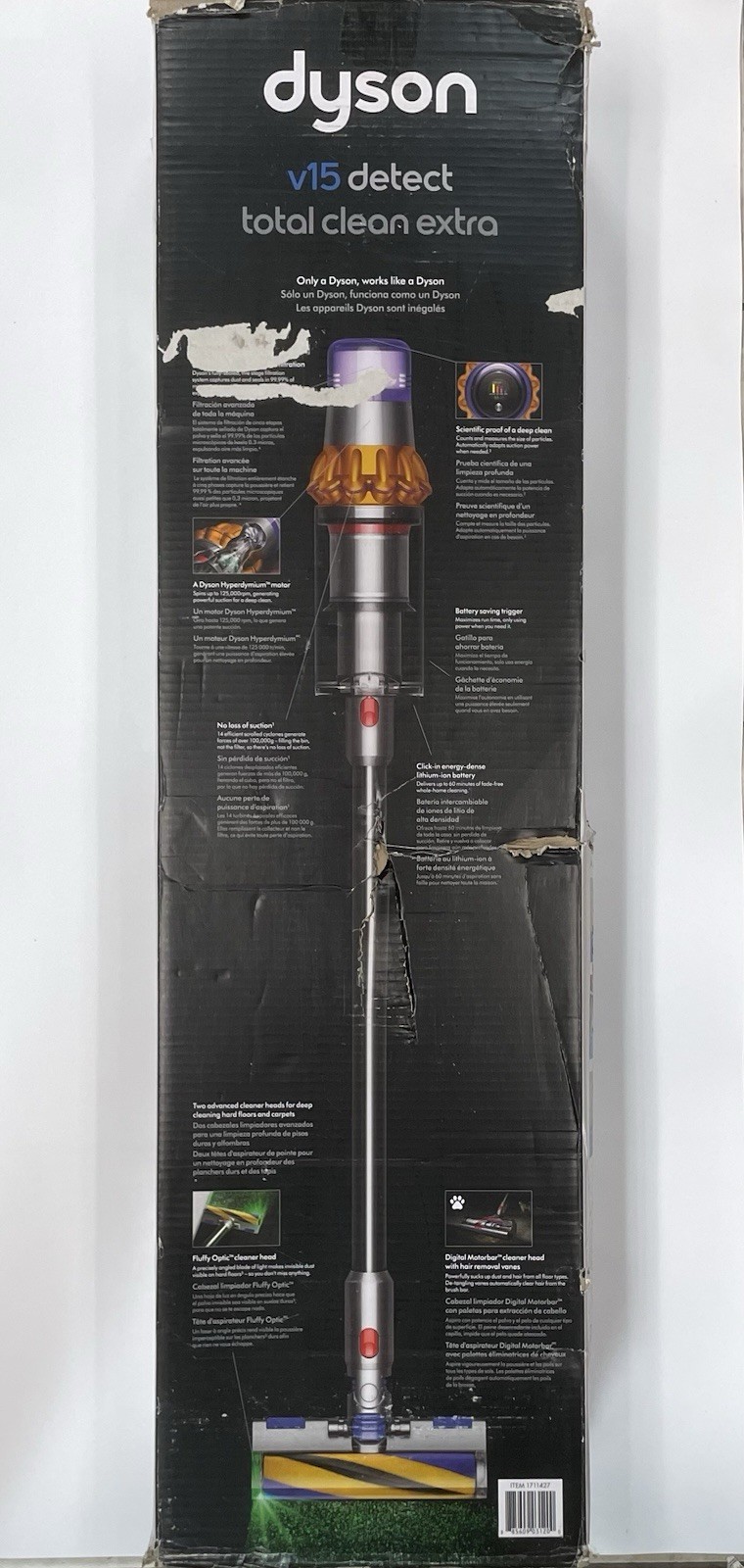 Dyson V15 Detect Total Clean Extra Cordless Stick Vacuum Cleaner (SV47) – Used