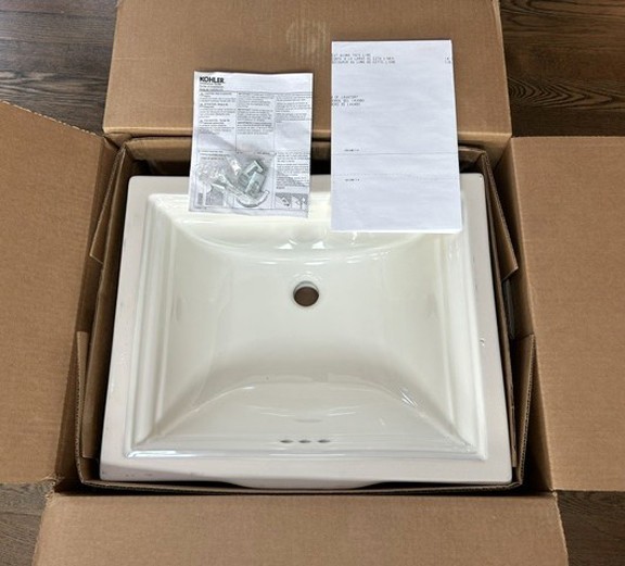 Kohler K-2339-96 Memoirs® 20″ rectangular undermount bathroom sink, Biscuit