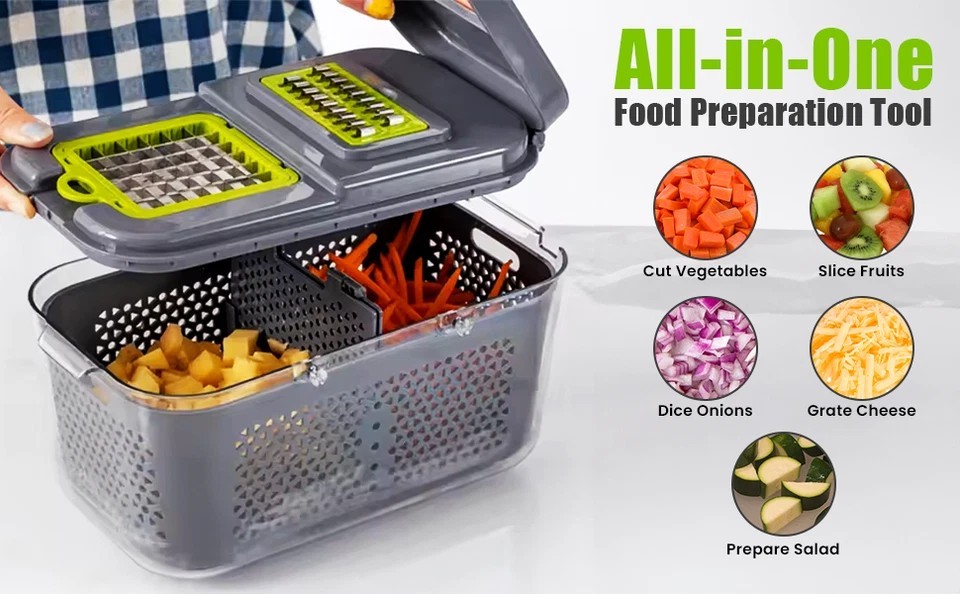 22-in-1 Multifunctional Vegetable Chopper Slicer Fruit Cutter Durable Tool