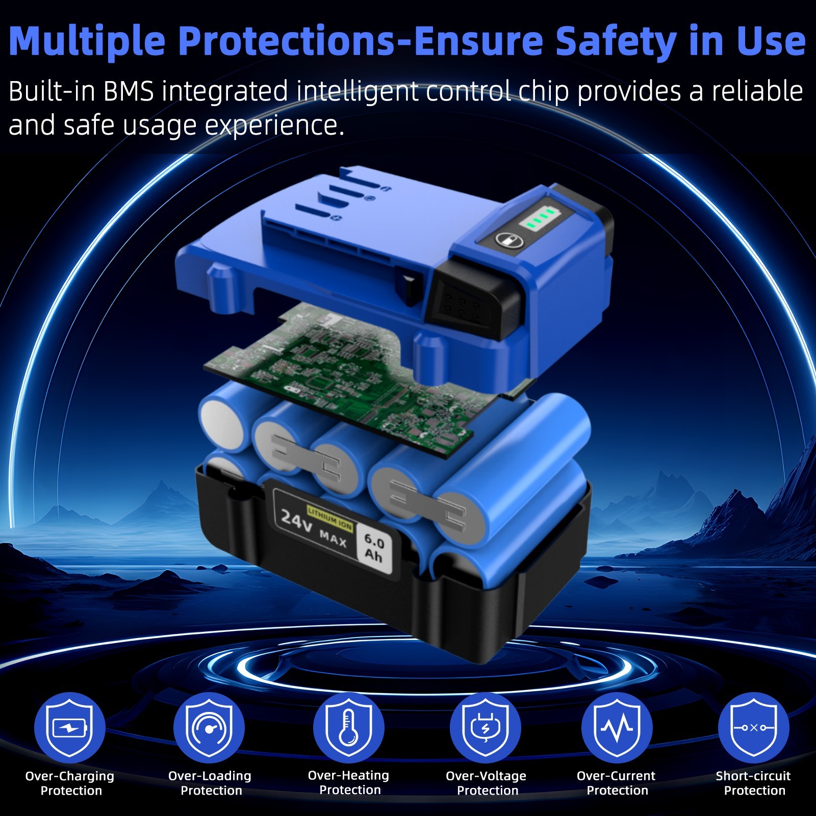 2 Pack 24V 6.0Ah for Kobalt 24 Volt Max Lithium-ion Battery KB624-03 KB124-03